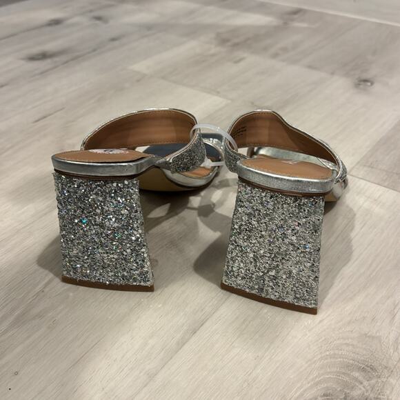 Abound NWOT Silver Glitter Heels Sandals - Picture 3 of 7